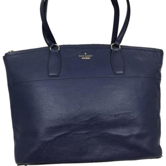 kate spade Handbags - Kate Spade Navy Blue Leather Totes Bag